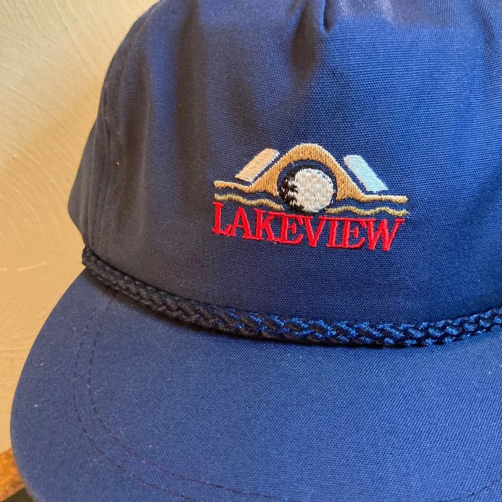 Lakeview Golf Club Course Vintage Rope Hat Leather Strapback Union Made Imperial